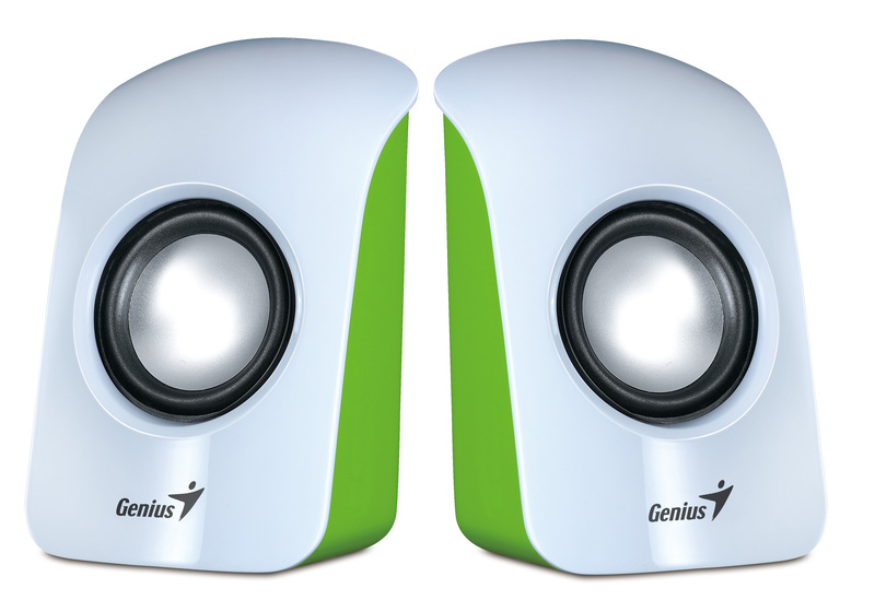 Genius SP-U115 Stereo USB Powered 2.0 Speakers with 1.5W Output and 3.5mm Audio Plug, White